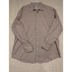 Peter Millar Casual Collared Checkered Long Sleeve Golf Shirt Mens XXL 100% Cott